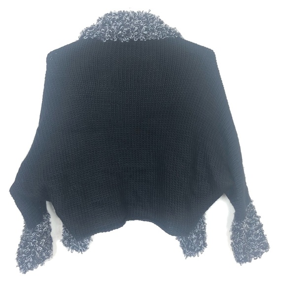 Designer Cecile Benac Hand knitted Black Cardigan - Picture 2 of 5